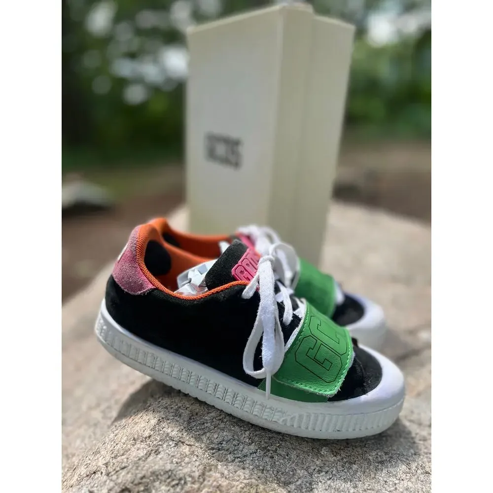 GCDS Shoes Multicolor Suede Low Top Lace Up Women Sneakers Retail $400